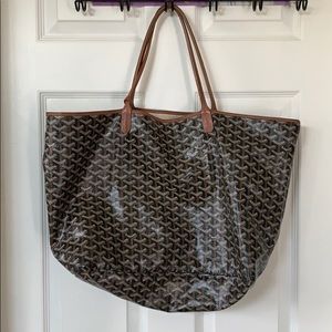 Goyard St Louis GM black with brown handles